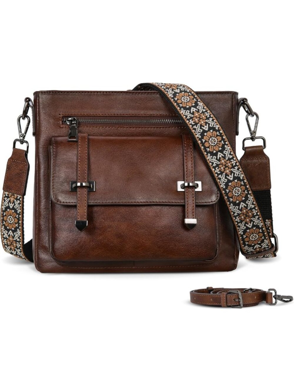 Soft Leather Crossbody Bag for Women | Stylish Shoulder Handbag with Multi